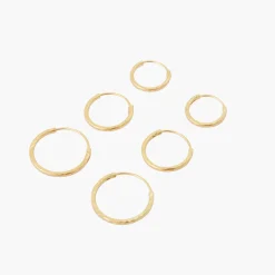 Flash Sale Balaboosté Set de 3 créoles Argent Garanti