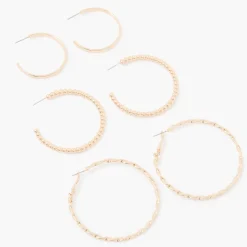 Clearance Balaboosté Set de 3 créoles assorties lisses et twistées