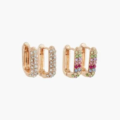 Cheap Balaboosté Set de 2 créoles carrées avec strass