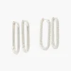 Sale Balaboosté Set de 2 créoles rectangles - argenté