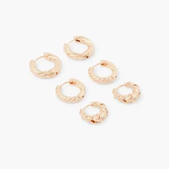 Cheap Balaboosté Set de 3 créoles rondes torsadées