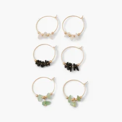 Cheap Balaboosté Set de 3 mini créoles avec pierres