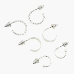 Cheap Balaboosté Set de 3 mini-créoles argentées