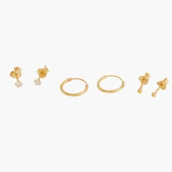 Clearance Balaboosté Set de 3 paires de boucles d'oreilles Argent Garanti