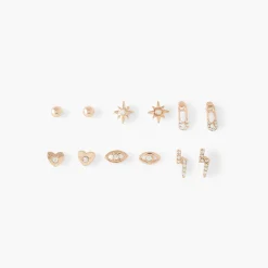 Discount Balaboosté Set de 6 paires de boucles d'oreilles avec strass