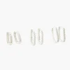 Cheap Balaboosté Set de 3 paires de créoles rectangles à strass