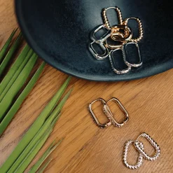 Cheap Balaboosté Set de 3 paires de créoles rectangles à strass