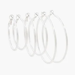 Best Balaboosté Set de 3 paires de créoles argentées