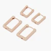 Clearance Balaboosté Set de 2 paires de petites créoles rectangles dorées