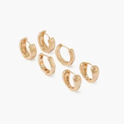 Sale Balaboosté Set de 3 paires de petites créoles dorées
