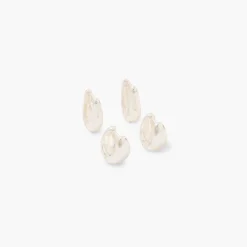 Flash Sale Balaboosté Set de 2 petites créoles articulées argentées