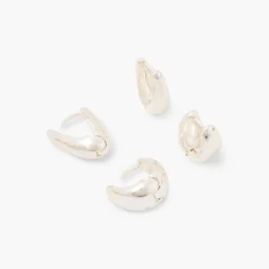 Flash Sale Balaboosté Set de 2 petites créoles articulées argentées