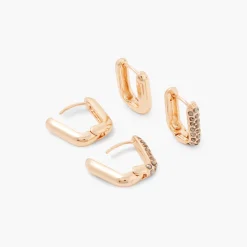 Store Balaboosté Set de 2 petites créoles carrées à strass