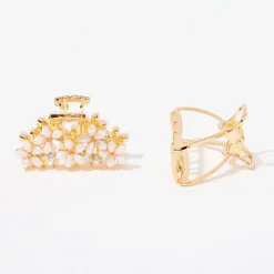 Flash Sale Balaboosté Set de 2 pinces crabe - doré et rose