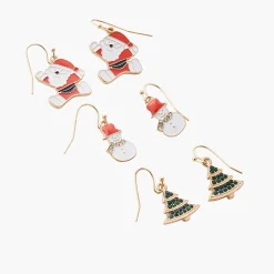 Flash Sale Balaboosté Set de boucles d'oreilles pendantes doré Crazy Xmas